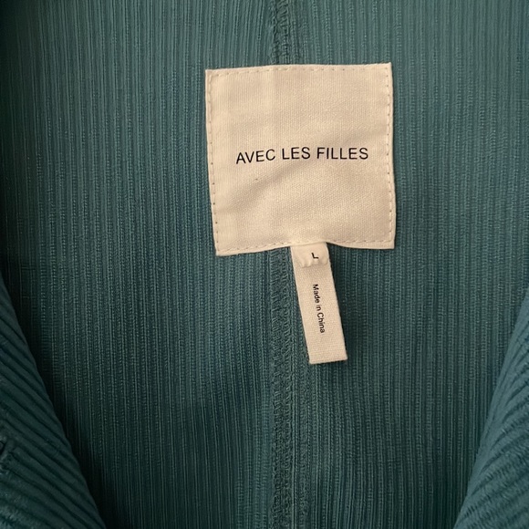 NWT Avec Les Filles Blue corduroy jacket in size large - Picture 3 of 5